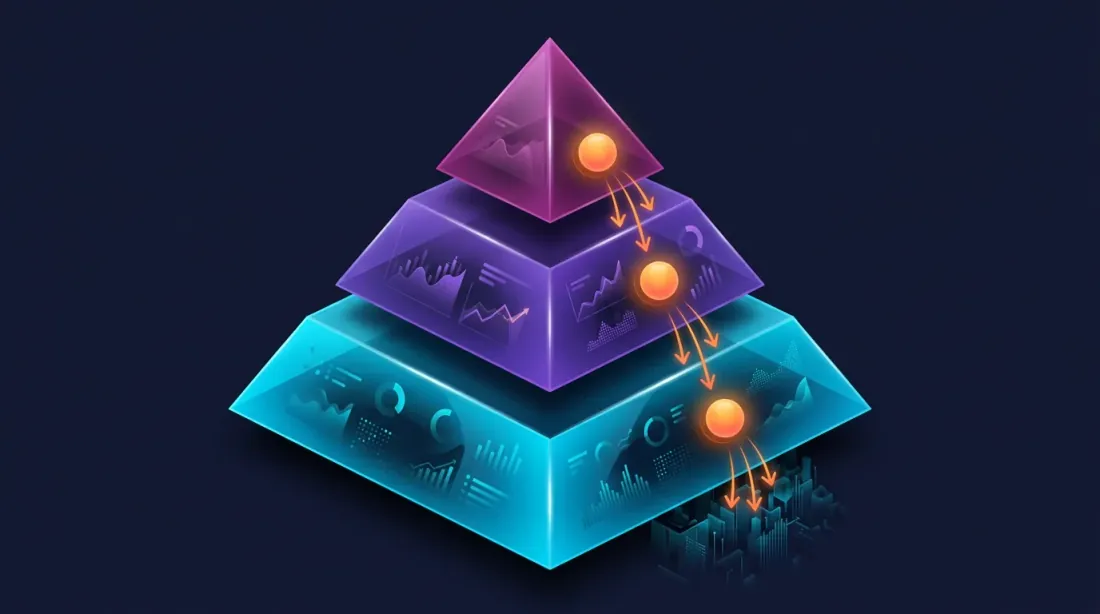 Adaptive four-level drill-down resolution pyramid