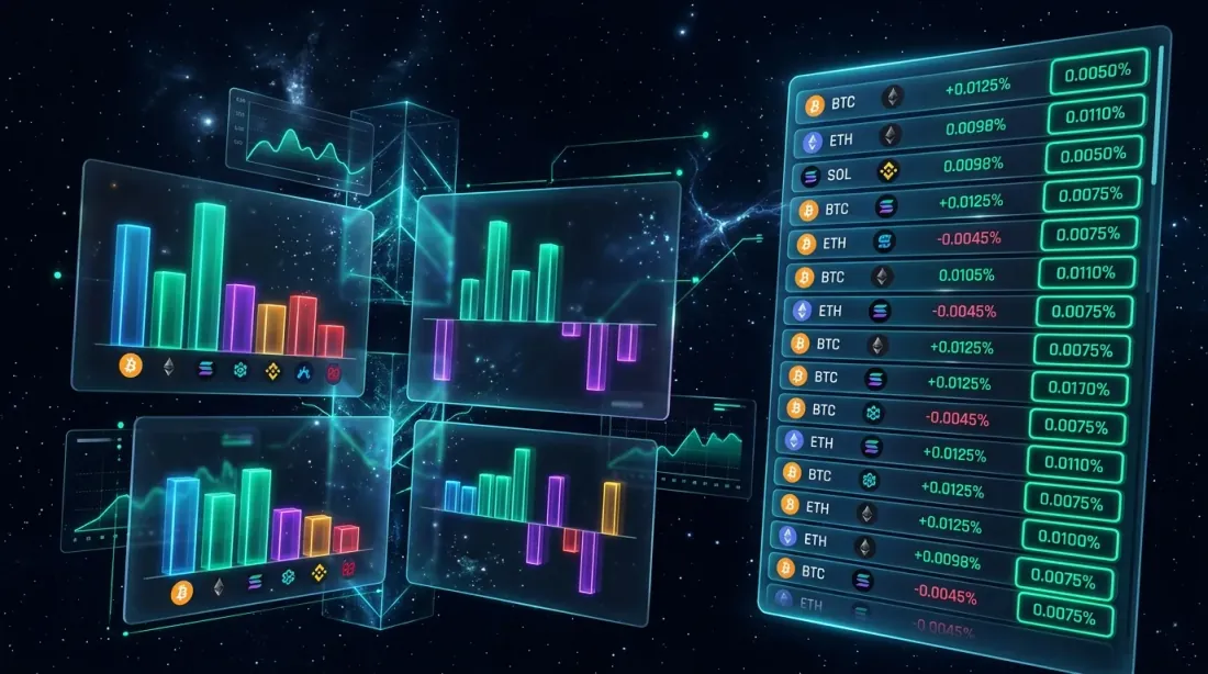 Real-time funding rate monitoring dashboard across multiple exchanges