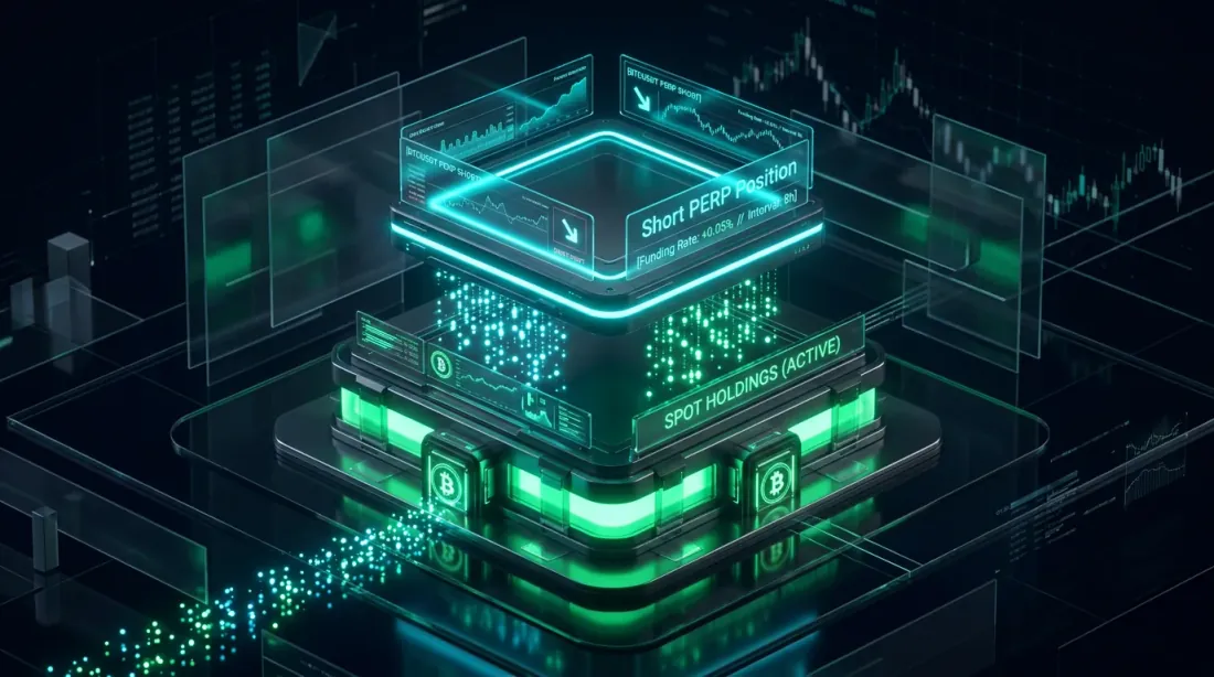 Spot-perpetual futures carry trade: spot holdings and short perp position on one exchange
