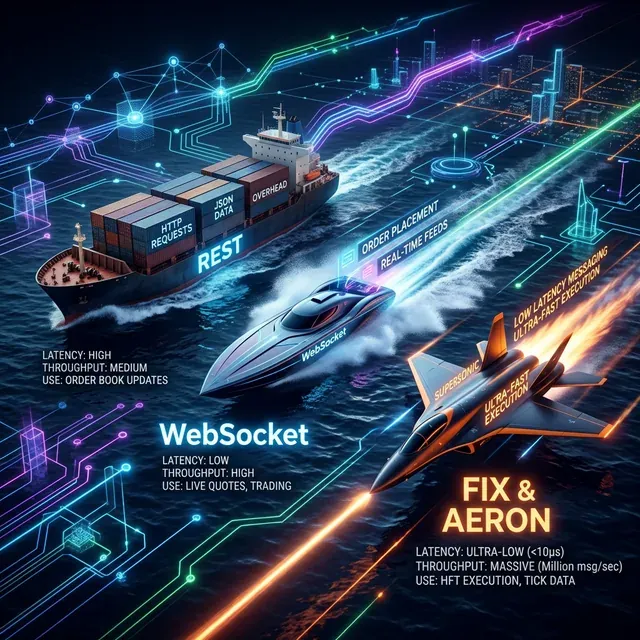 REST vs WebSocket vs FIX vs Aeron Comparison