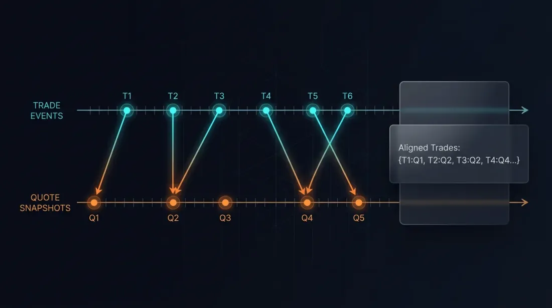 ASOF JOIN temporal alignment of trades and quotes