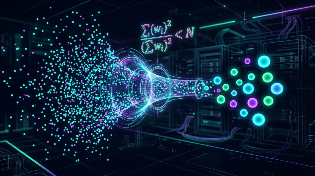 Effective N: dimensionality reduction from correlated pairs
